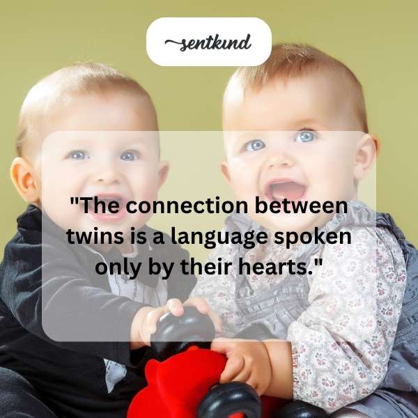Identical twins embrace, their faces expressing a deep bond.