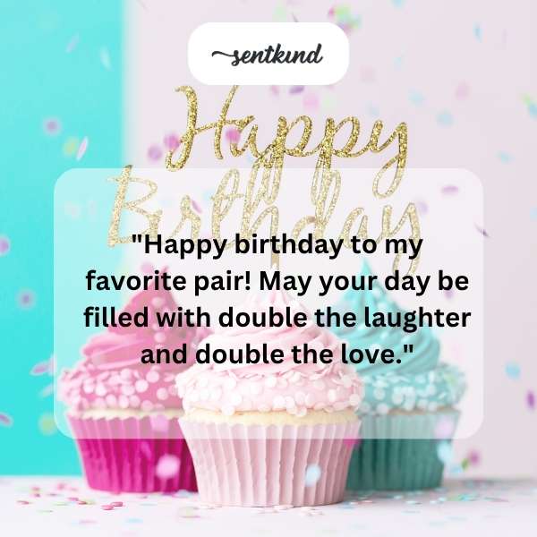 A birthday celebration image with two individuals sharing laughter and joy.