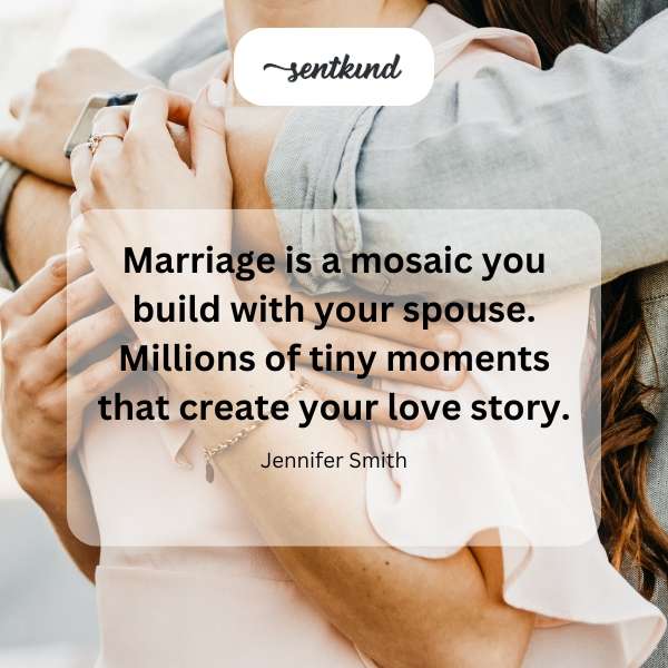 A colorful mosaic heart symbolizes the many moments in a marriage.