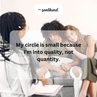 Small circle for quality over quantity.
