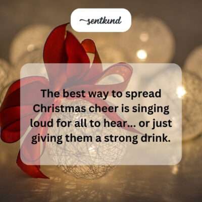 Spreading cheer with strong drinks.
