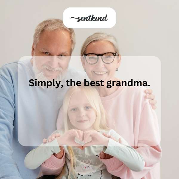An elderly woman with kind eyes reads a storybook to her laughing grandchild on a cozy sofa.
