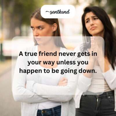 True friend only stops you if you're falling.