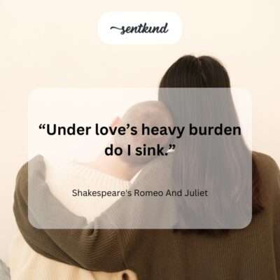 A lone figure is shown kneeling under the weight of a massive, glowing heart, appearing crushed by the burden of love.