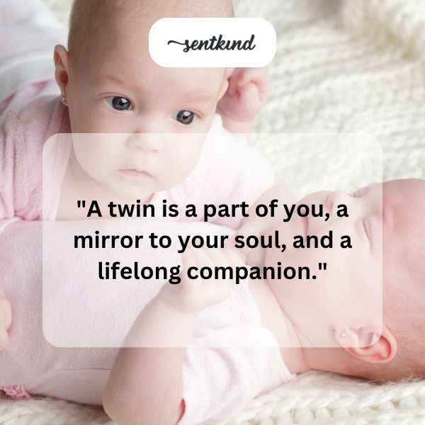Two young girls, identical twins, are holding hands and smiling in a sunlit meadow.