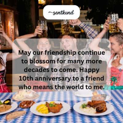 Wishing friendship to blossom for decades.
