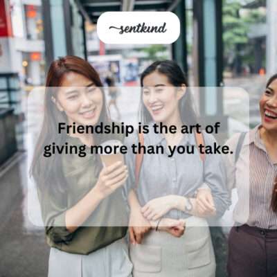 Giving in friendship.