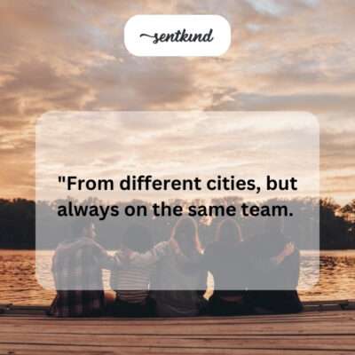 Friends on the same team, different cities.