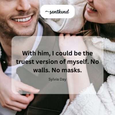 Two people gaze into each other's eyes with soft smiles, conveying a deep sense of connection and genuine comfort.