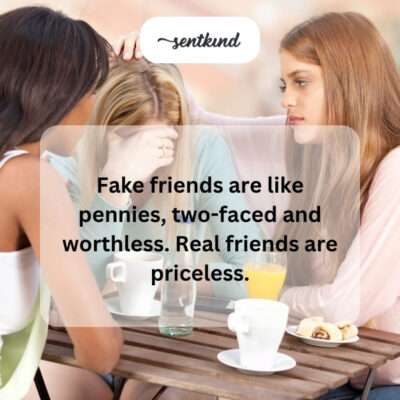 Fake friends worthless, real friends priceless.