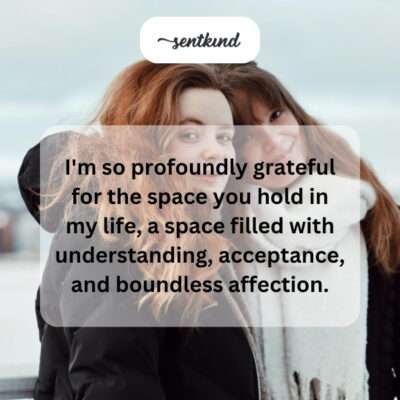 Profoundly grateful for space of understanding, acceptance.