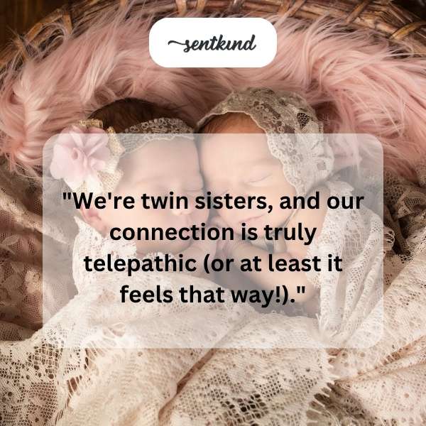 Twin sisters standing side-by-side, possibly holding hands.