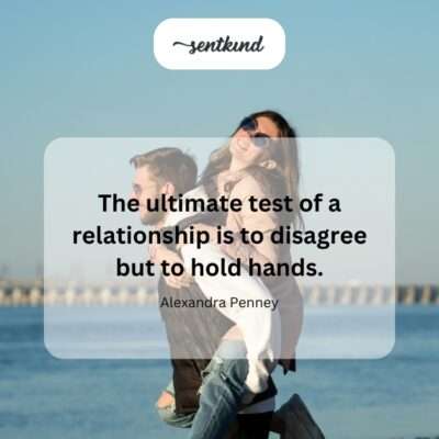A close-up photo shows two hands tightly clasped together, symbolizing connection despite potential challenges.