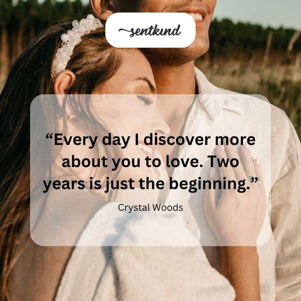 Romantic quote expressing deepening love.