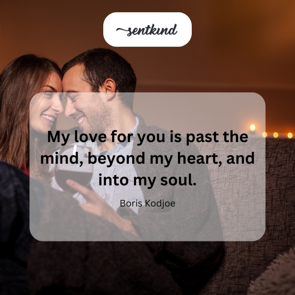 Abstract depiction of a soul intertwined with love, represented by flowing colors and light.