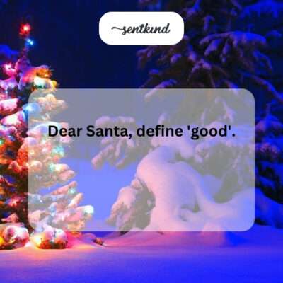 Questioning Santa's definition of 'good'.