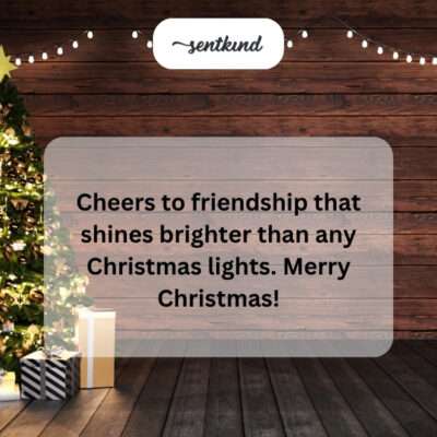  Friendship shining brighter than Christmas lights.