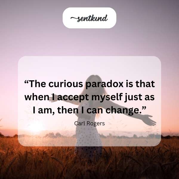 A person looks into a mirror, seeing both their present and potential selves.