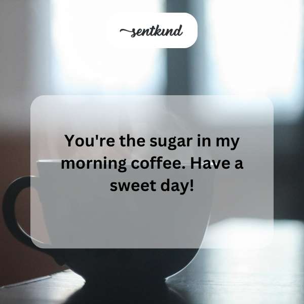 Close-up of hands gently stirring sugar into a steaming mug of coffee.
