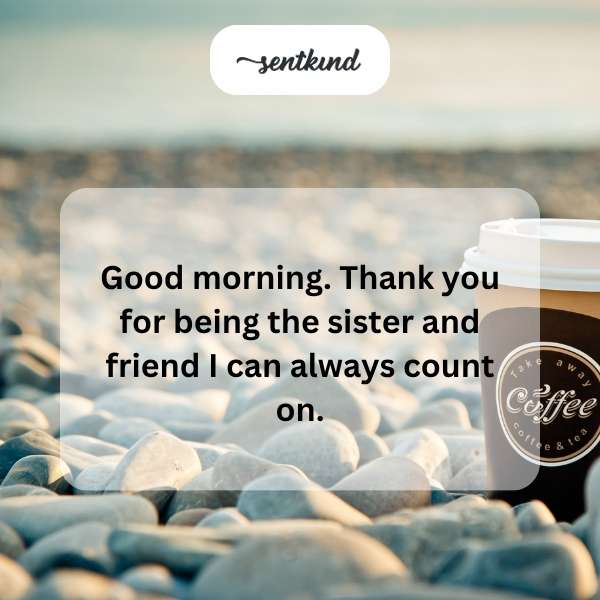 Two sisters or close friends share a warm smile and coffee in the morning sun on a porch.