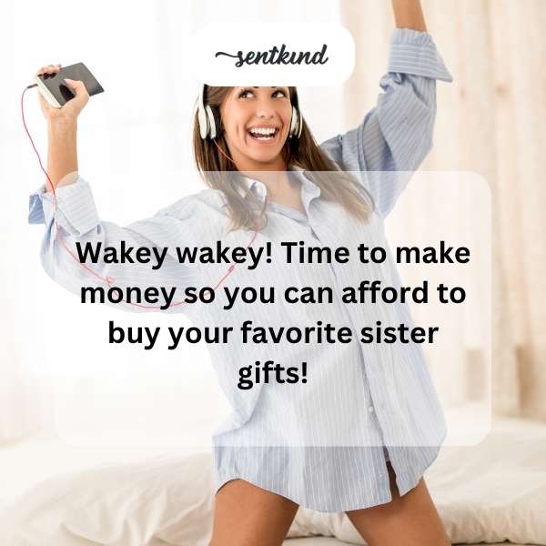 A person's hand turning off a ringing alarm clock next to a cup of coffee and a stack of coins, symbolizing the start of a day focused on earning.