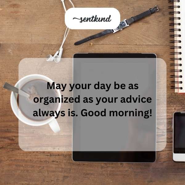 Organized desk with color-coded files and a planner.
