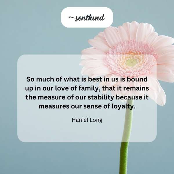 Family love measures stability.