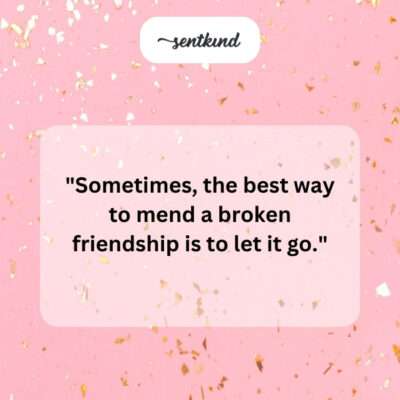 Healing a broken friendship by releasing it.