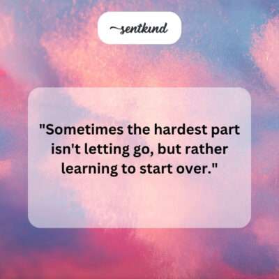 The challenge of new beginnings after loss.