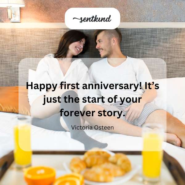 A couple joyfully embraces amidst a backdrop of flowers, signifying a happy anniversary.