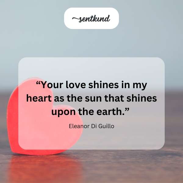 A radiant sun illuminates a heart-shaped silhouette.