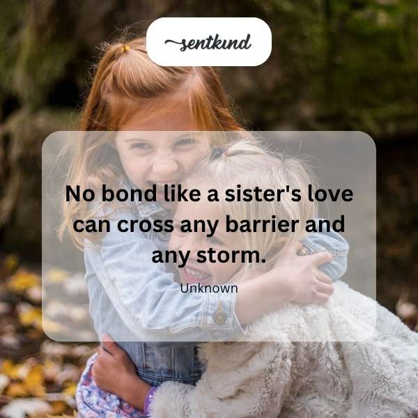 A heartwarming portrait shows two young sisters holding hands and sharing a hopeful look as they stand outdoors.