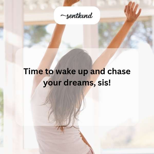 A young woman stands by her window, gazing at the vibrant colors of a sunrise.