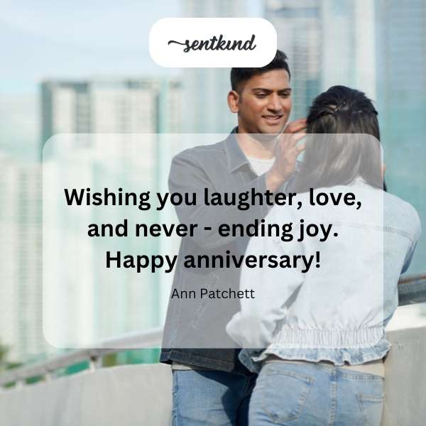 A wedding anniversary card with floral decorations.
