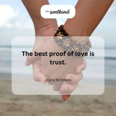 A close-up shows one hand gently resting over another in a gesture of mutual support and trust.