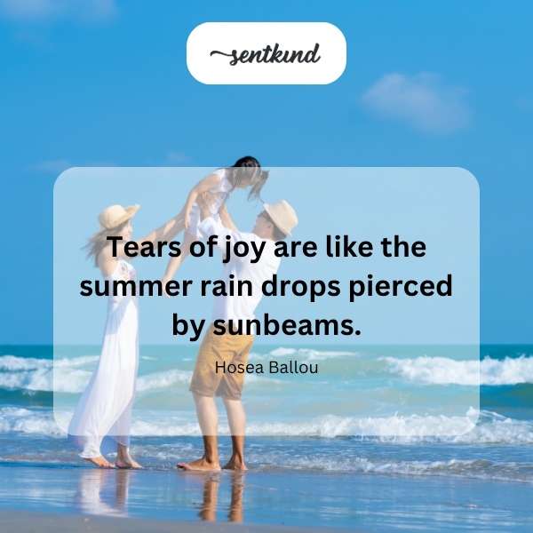 A person wiping away a tear of happiness.