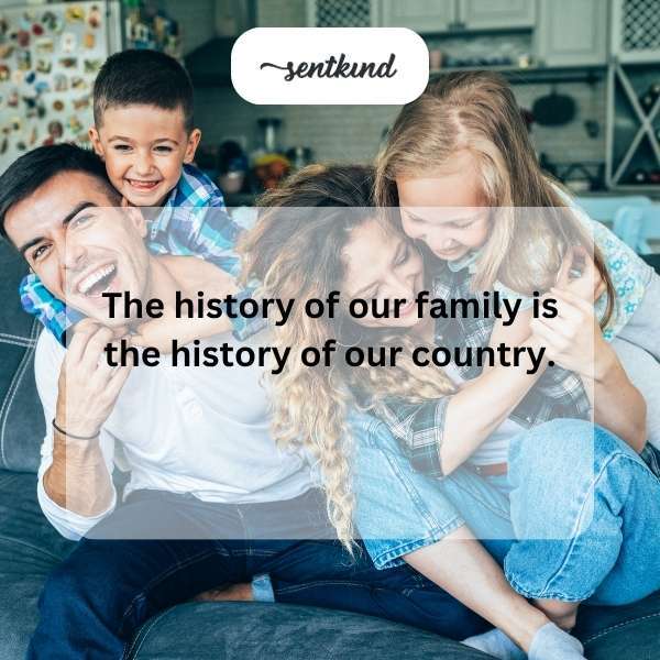 Generations of a family depicted through historical photographs, merging with national historical imagery.