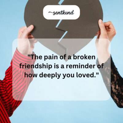 Pain as a reminder of deep friendship love.
