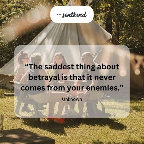 A silhouette of a person walks away from a tangled mess of ropes and threads on the ground, with a pair of open scissors lying nearby.