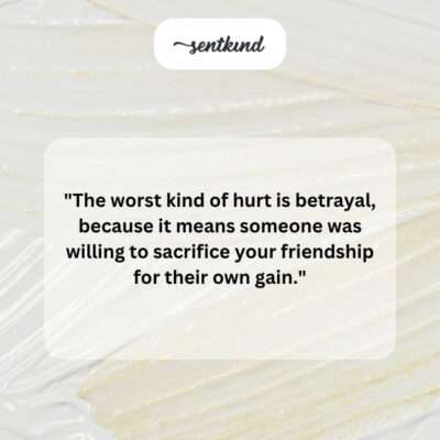 Betrayal for personal gain.