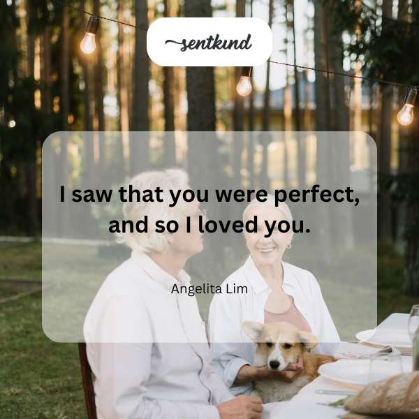 A person gazes at a radiant, idealized figure representing perfection and love.
