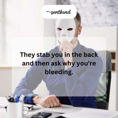 Backstabbers asking about bleeding.