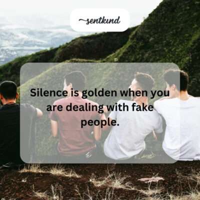 Silence is golden with fake people.
