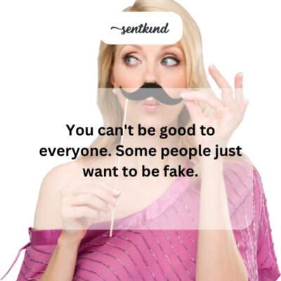 Some people prefer to be fake.