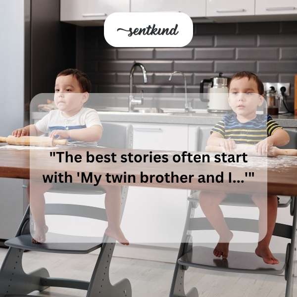 Two identical young men stand side-by-side, smiling confidently.