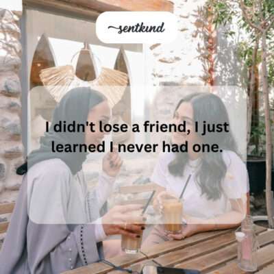 Realization of never having a friend.
