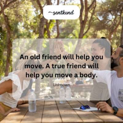 True friend helps.