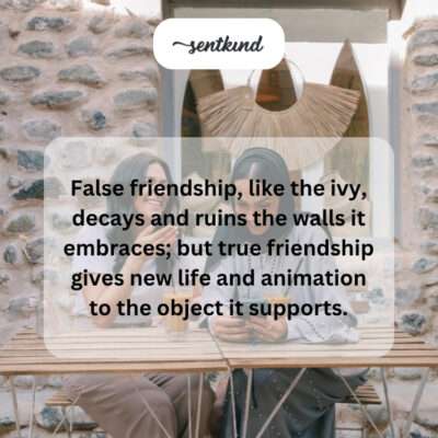 False friendship decays, true friendship animates.