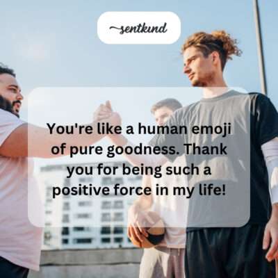 Thanking positive force, human emoji of goodness.