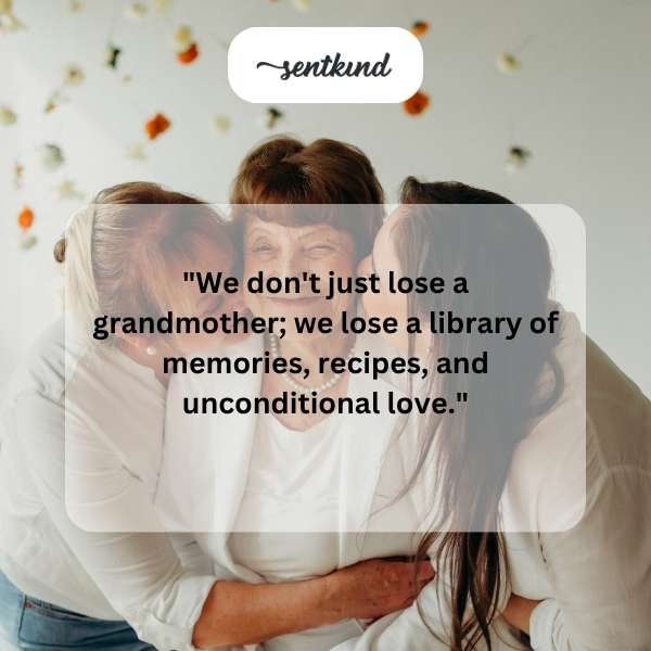 A smiling young person embracing their grandmother warmly, both looking happy and content in a sunlit room.